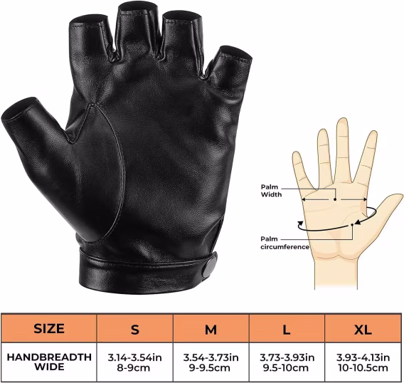 KEMIMOTO Parmaksız Deri Sürüş Eldiveni