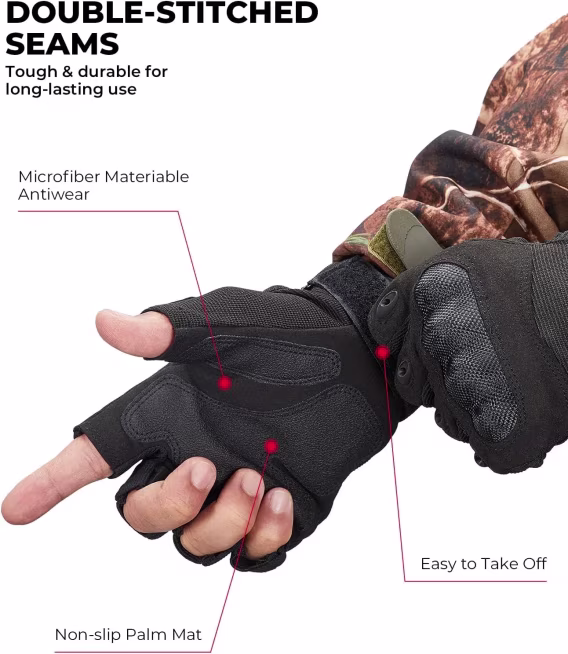 KEMIMOTO Parmaksız Taktik Motosiklet Eldiveni