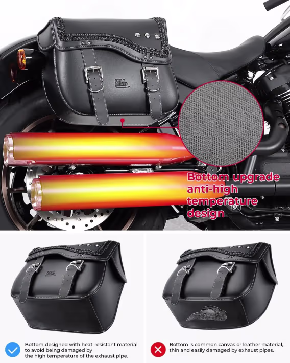 KEMIMOTO Softail Dyna Vstar Shadow Motosiklet Yan Çantaları