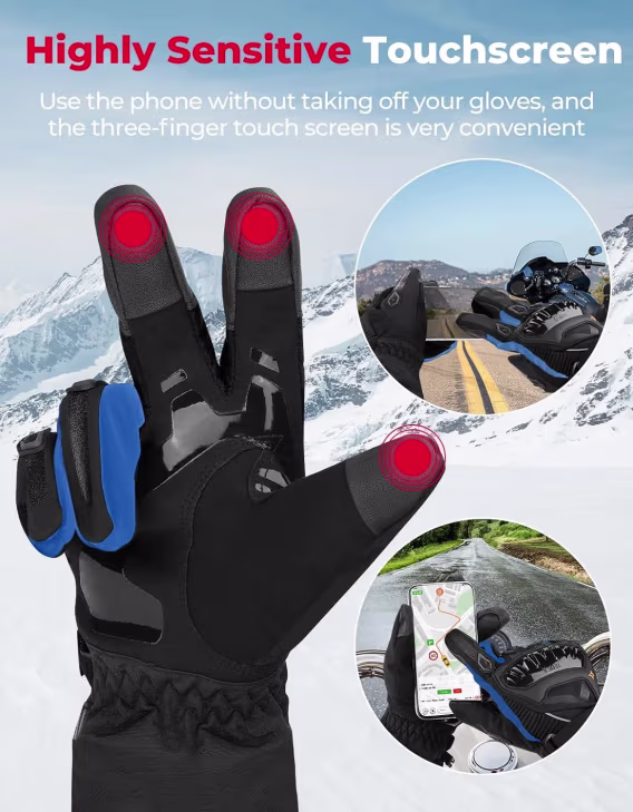 KEMIMOTO Kış Motosiklet Eldivenleri