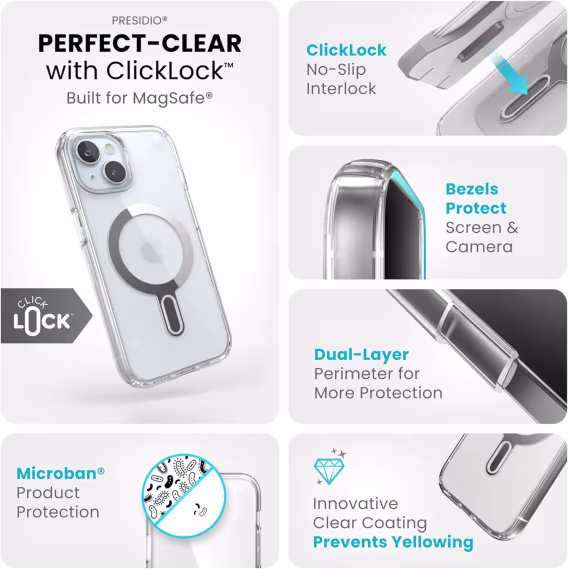 Speck ClickLock MagSafe iPhone 15 Kılıfı 6,1 İnç