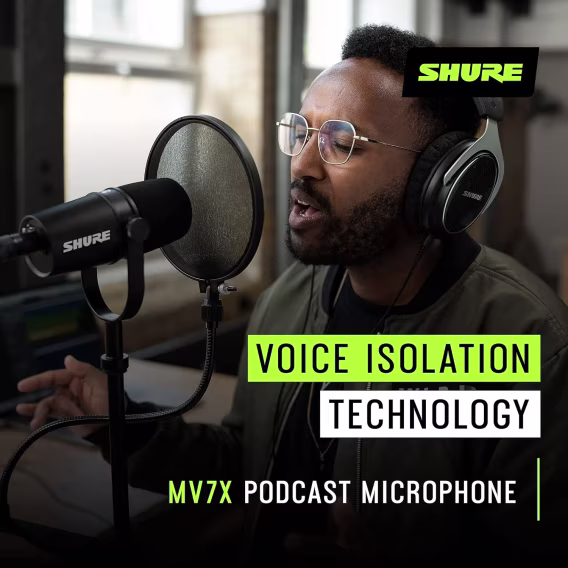 Shure MV7X XLR Pro Kalitesinde Dinamik Mikrofon