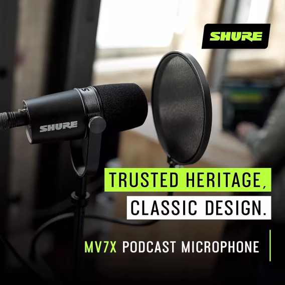 Shure MV7X XLR Pro Kalitesinde Dinamik Mikrofon