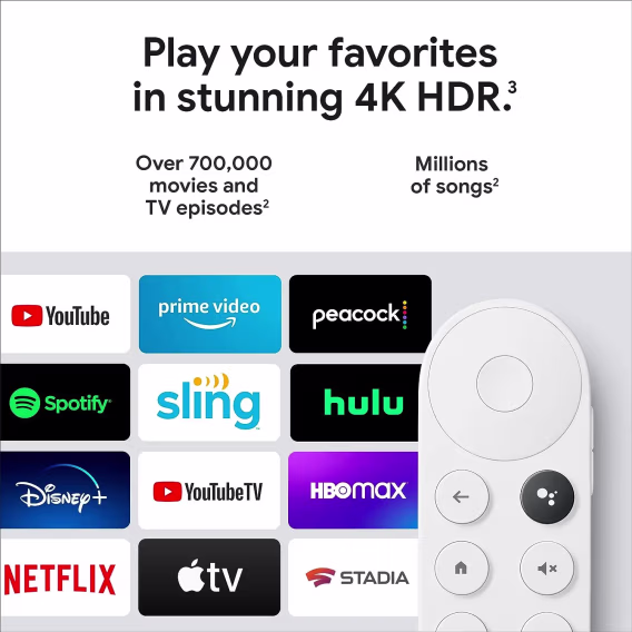 Google Chromecast Tv 4K Medya Oynatıcı Beyaz