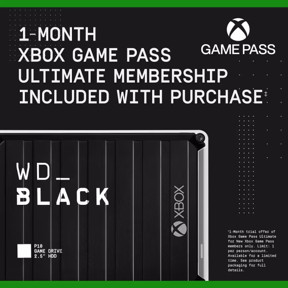 WD_BLACK 1 TB P10  Xbox için Oyun Sürücüsü