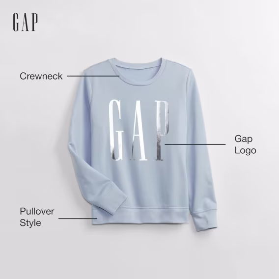 GAP Kadın Logolu Crew Sweatshirt