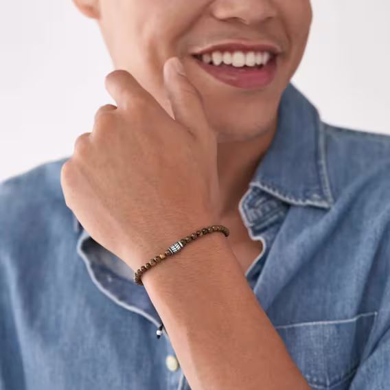 Fossil Erkek  Steel and Beaded Bileklik