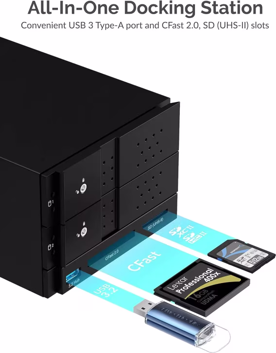 SABRENT CFast/SD Kart Okuyuculu  USB C Tipi Bağlantı İstasyonu