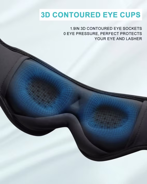 LCdolida Beyaz Gürültülü Bluetooth Uyku Maskesi Kulaklık