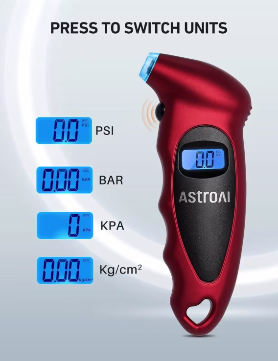 AstroAI Dijital Lastik Basıncı Göstergesi 150 PSI Araba için 4 Ayar