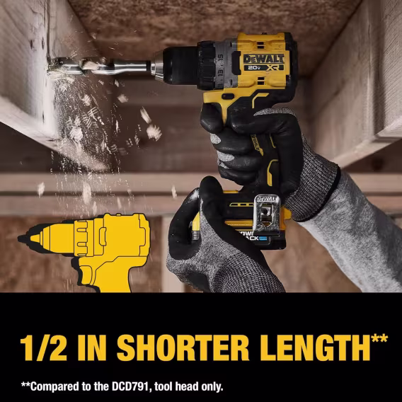 DEWALT 20V MAX* XR® Fırçasız Kablosuz 1/2 inç Matkap/Sürücü Kiti (DCD800P1)