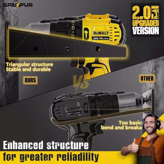 Spampur Şarj İstasyonlu Elektrikli Alet Düzenleyici/Rafı