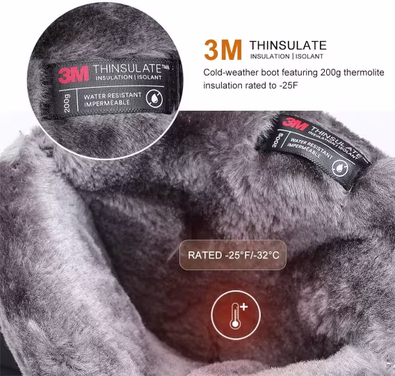 ALEADER Erkek Yalıtımlı Su Geçirmez Outdoor Kar Botları