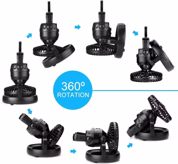 Odoland Tavan Vantilatörü ile Taşınabilir LED Kamp Feneri  Kasırga Uyarısı