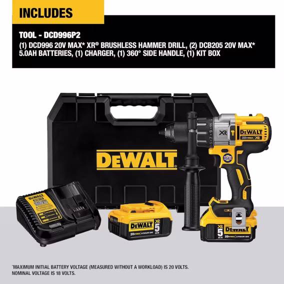 DEWALT 20V MAX XR Darbeli Matkap Seti Fırçasız (DCD996P2)