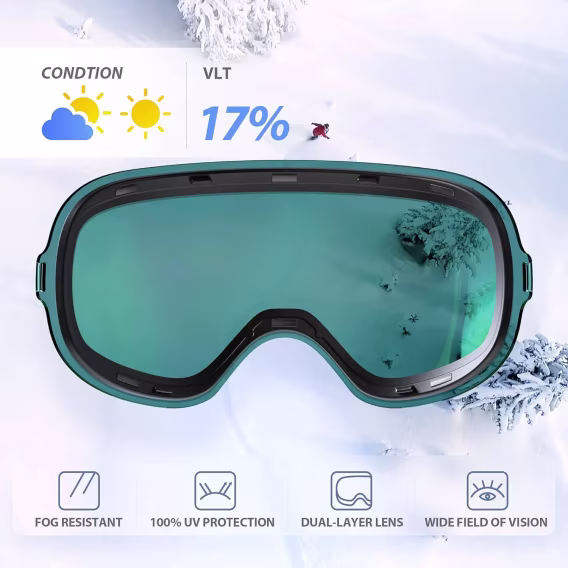 VANRORA Çerçevesiz Değiştirilebilir Lensli Kayak Gözlüğü PRO