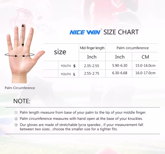 NICEWIN Genç Alıcı Futbol Eldivenleri