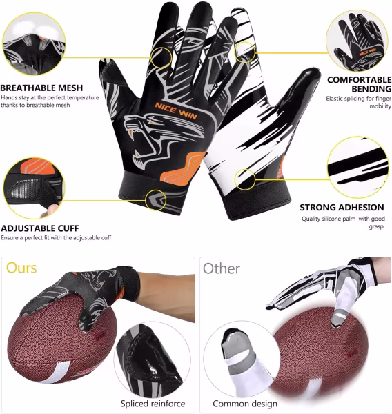 NICEWIN Genç Alıcı Futbol Eldivenleri