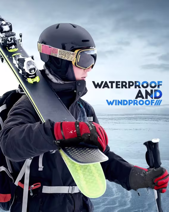 VELAZZIO Su Geçirmez Nefes Alabilir Kayak Eldiveni