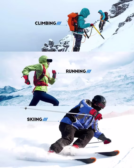 VELAZZIO Su Geçirmez Nefes Alabilir Kayak Eldiveni