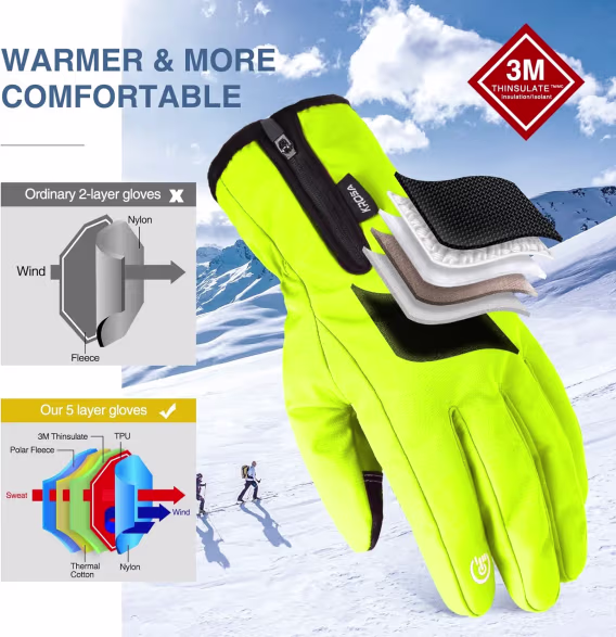 krosa 10℉ Su Geçirmez Soğuk Hava Eldiveni