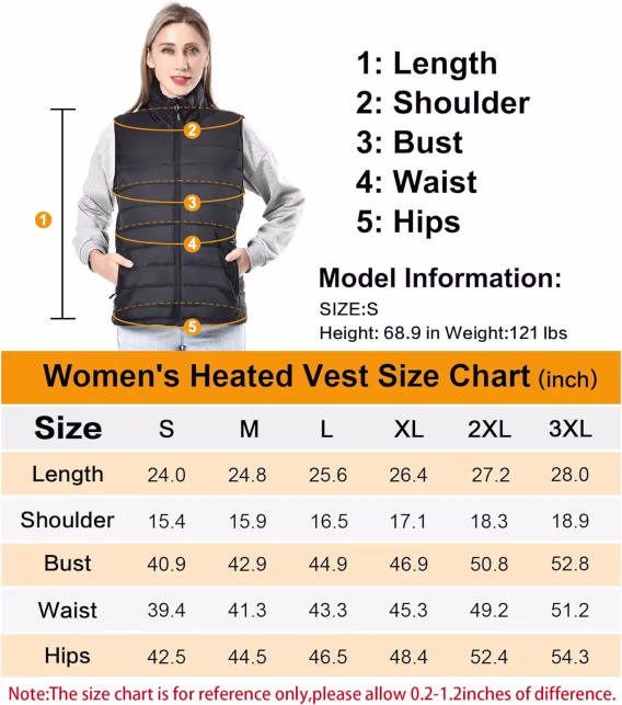 uupalee Kadın Isıtmalı Yelek ve Pil Paketi Hafif Sıcak Ceket