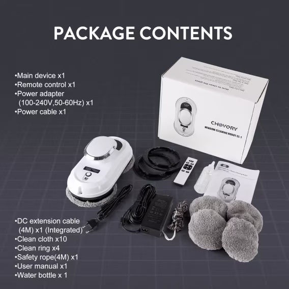 CHOVERY 5600Pa Güçlü Emişli  Akıllı Cam Temizleme Robotu