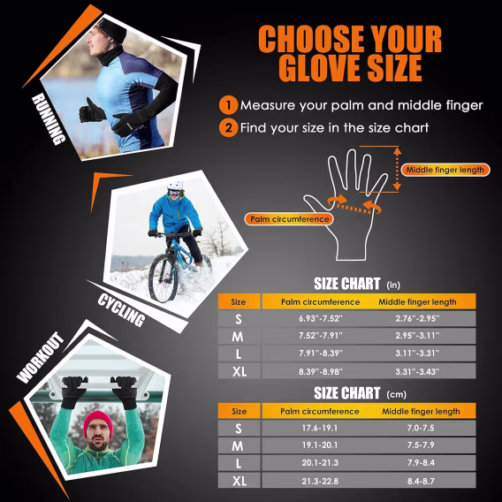 ihuan Unisex Su Geçirmez Termal Eldiven