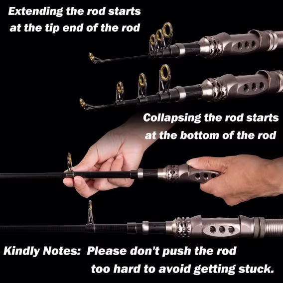 PLUSINNO Karbon Fiber Teleskopik Olta  Tuzlu/Tatlı Su