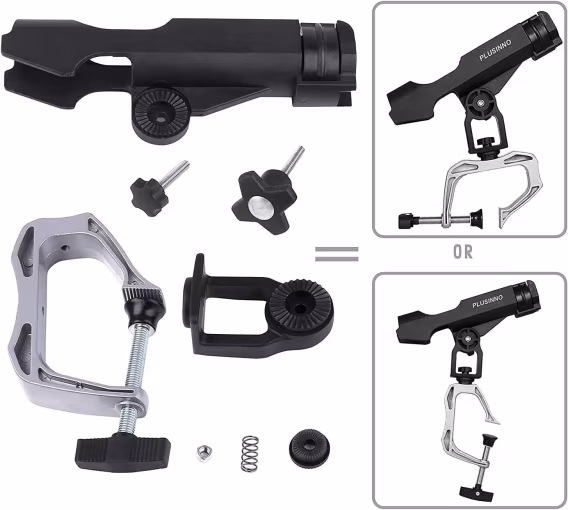 PLUSINNO Balıkçı Teknesi Olta Tutucu Büyük Kelepçe 360 Derece