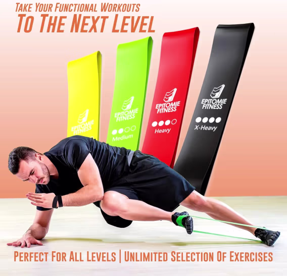 Epitomie Fitness Direnç Bandı 4'lü Set  Doğal Lateks