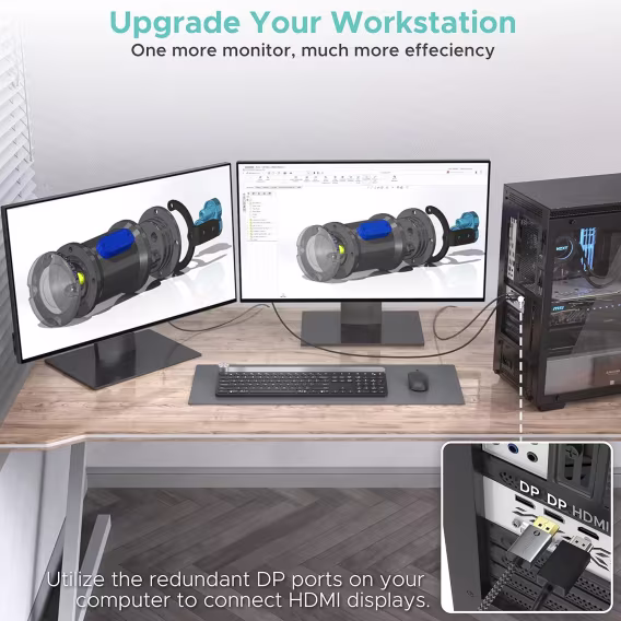 Warrky 4K DisplayPort  HDMI Kablosu 1.82 M