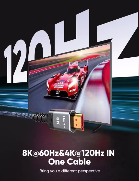 Highwings Ultra Yüksek Hızlı İnce HDMI 2.1 Kablosu 2'li Paket 