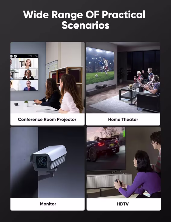 Highwings Ultra Yüksek Hızlı İnce HDMI 2.1 Kablosu 2'li Paket 