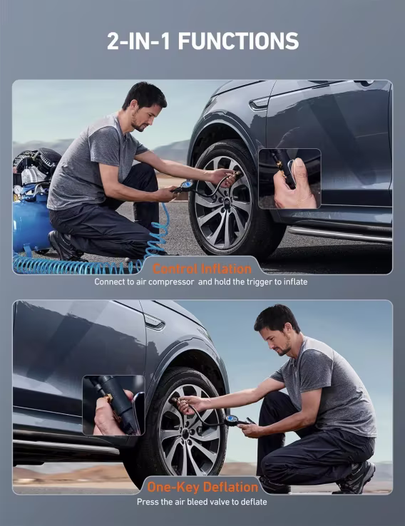 AstroAI Dijital Şişiricili Lastik Basıncı Göstergesi