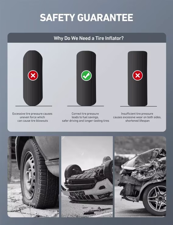 AstroAI Dijital Şişiricili Lastik Basıncı Göstergesi