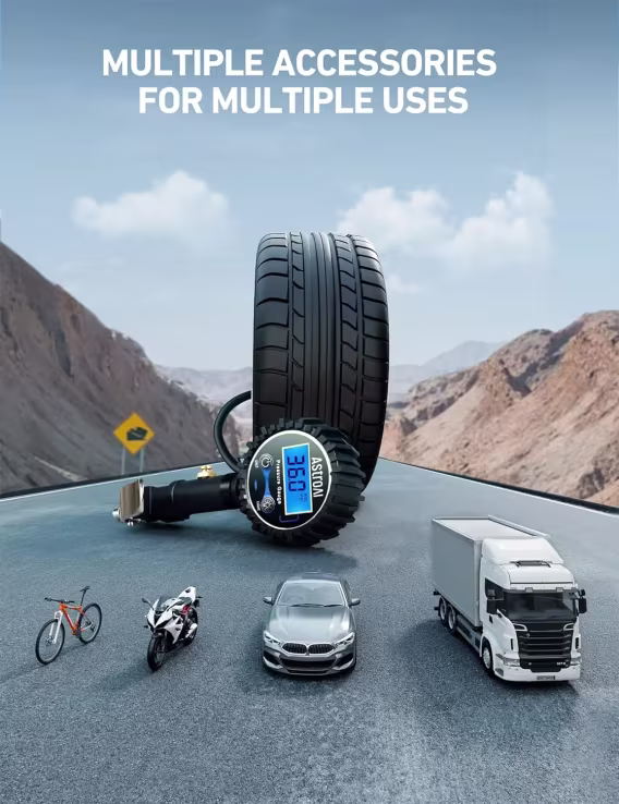 AstroAI Dijital Şişiricili Lastik Basıncı Göstergesi