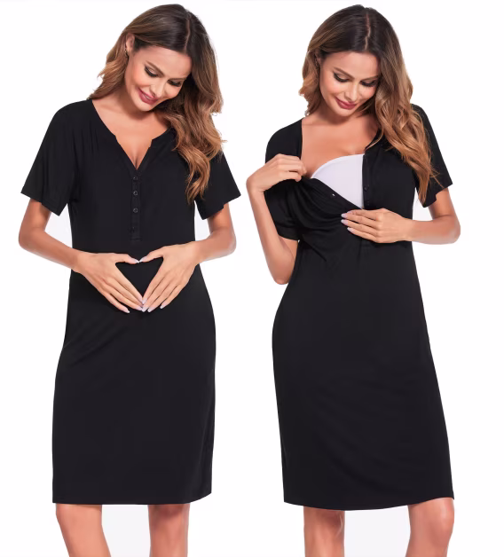 ekouaer-kadin-kisa-kollu-gecelik-v-947007