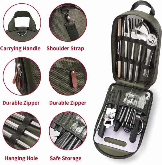 Freehiker Taşınabilir Kamp Mutfak Gereç Seti27 Parça Tencere Seti