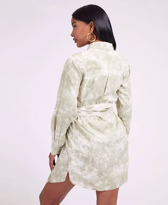 GUESS Kadın Uzun Kollu Shonda Gömlek Elbise