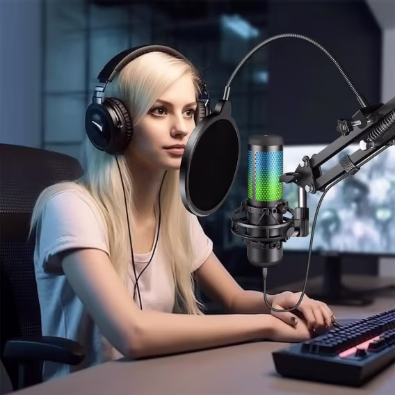 Aokeo Profesyonel Mikrofon Pop Filtre Kalkanı