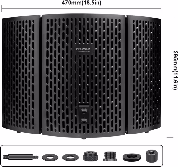 Aokeo Profesyonel Stüdyo Kayıt Mikrofonu Yalıtım Kalkanı