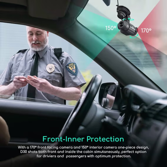 COOAU 1440P QHD Dahili GPS WiFi Araç Kamerası (D30S)