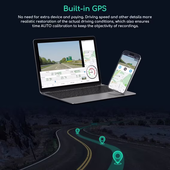 COOAU 1440P QHD Dahili GPS WiFi Araç Kamerası (D30S)