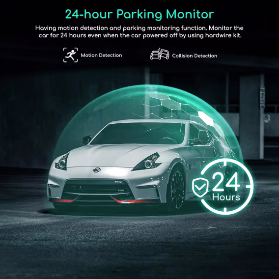 COOAU 1440P QHD Dahili GPS WiFi Araç Kamerası (D30S)