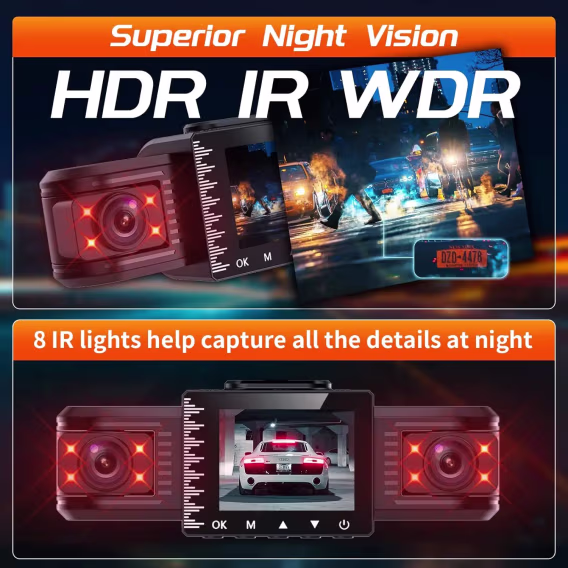 iiwey T1pro Ön ve Arka Araç Kamerası - 1080P