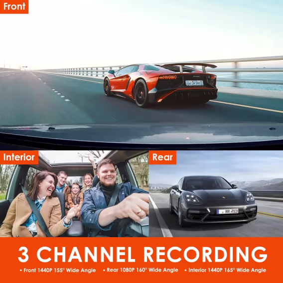 Vantrue N4 3 Kanal 4K Araç Kamerası