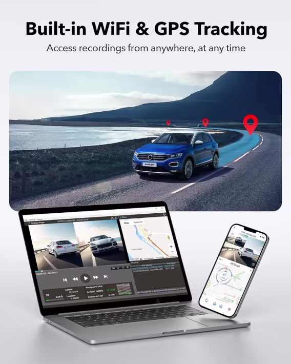 REDTIGER 4K 2160P Dahili WiFi GPS Araç İçi Kamera (F7N Dokunmatik)