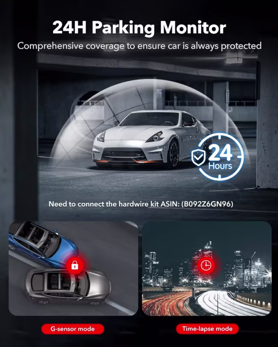 REDTIGER 4K 2160P Dahili WiFi GPS Araç İçi Kamera (F7N Dokunmatik)