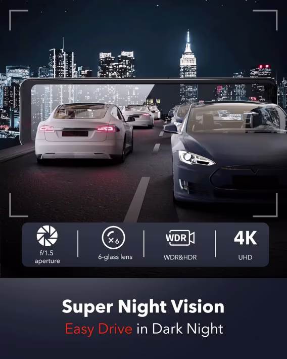 REDTIGER T700 4K 1080P Aynalı Araç Kamerası